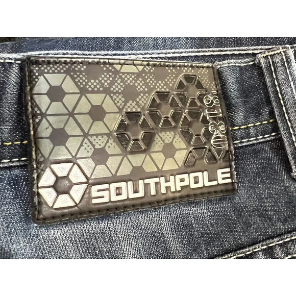 Southpole 8180 Jeans Blue Straight Leg Pockets Distressed Men's Size 34W / 30L - Picture 7 of 8
